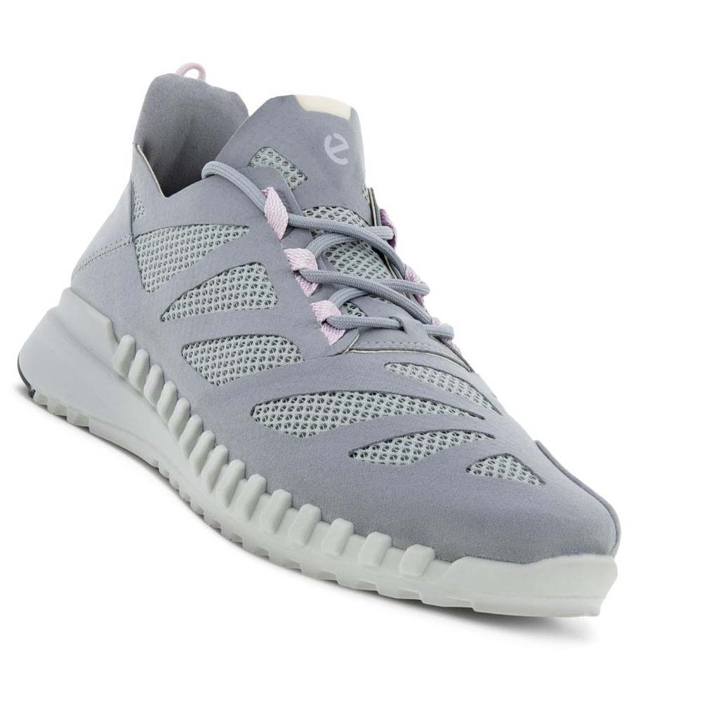 Women's Ecco Zipflex Low Tex Sneakers Silver / Grey | Canada 270EBC